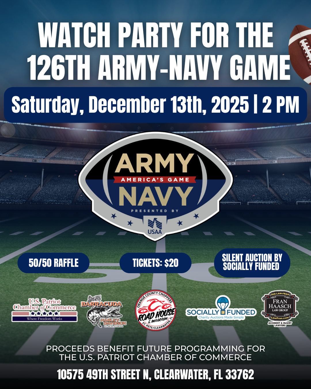 Road House Nation Presents: Watch Party for Army-Navy Game 12/13/25