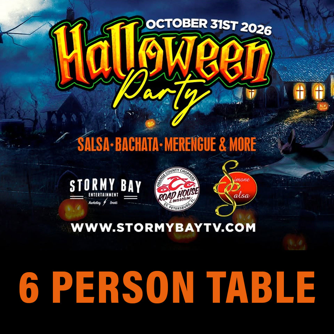 Halloween Latin Salsa Dance Party 10/31/26 - 6-Person Table Seating
