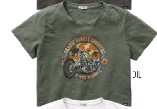 TechStyles- Jaws of Life Cropped Tee, Dill