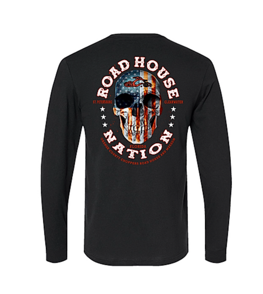 OCCRH- Flag Skull Long Sleeve T-Shirt, Black