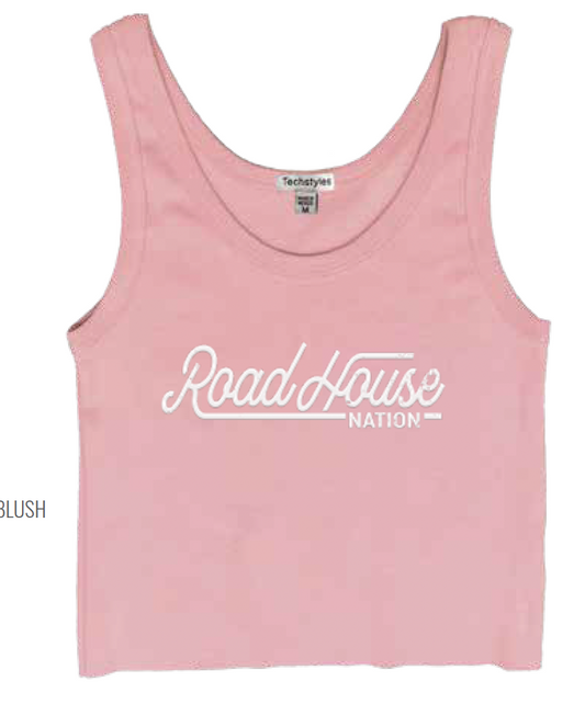 TechStyles- Elysium Crop Ribbed Tank, Desert Blush