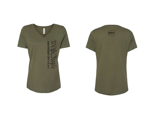 BMC- We The People, Are Pissed Off V-Neck, Military Green
