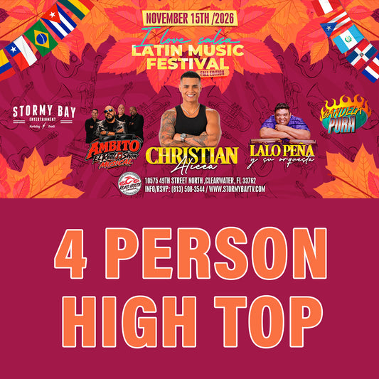 "I Love Salsa" Latin Music Festival- Fall Edition 11/15/26 - Side Stage 4 Person Table