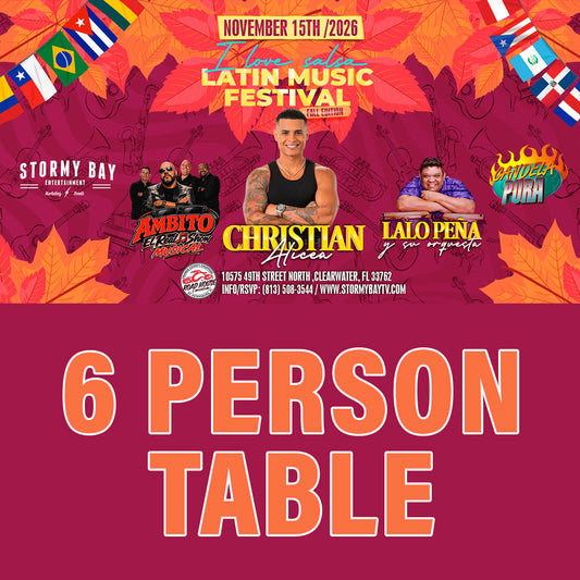 "I Love Salsa" Latin Music Festival- Fall Edition 11/15/26 - 6-Person Table Seating