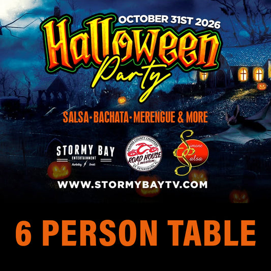 Halloween Latin Salsa Dance Party 10/31/26 - 6-Person Table Seating