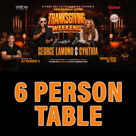 Freestyle Celebration Latin Music Festival - Thanksgiving Weekend 11/27/26 - 6-Person Table Seating