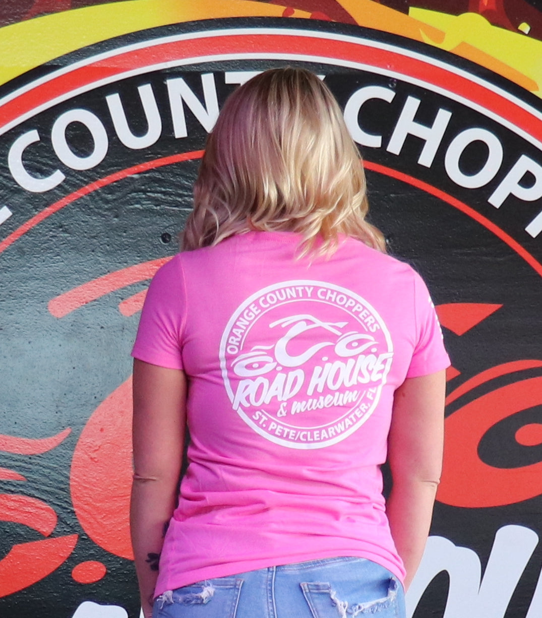OCCRH- Ladies Pink Logo V-Neck