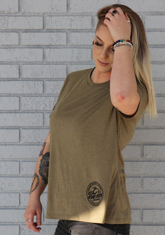 OCCRH- Ladies Military Green Logo Crew Neck